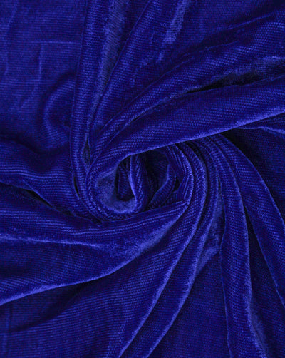 Plain Dark Blue Polyester Velvet Fabric