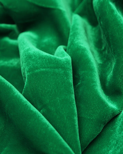 Plain Light Green Polyester Velvet Fabric