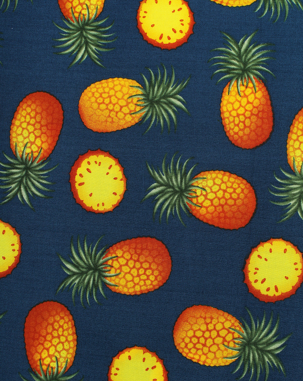 Steal Green And Multicolor Pineapple Design Rayon Fabric