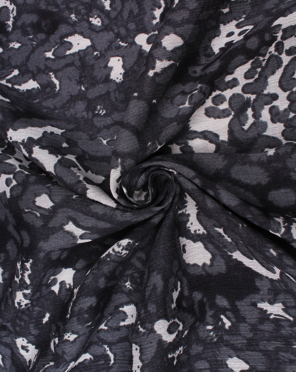 Black  And White Animal Design Rayon Crepe Fabric