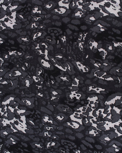 Black  And White Animal Design Rayon Crepe Fabric