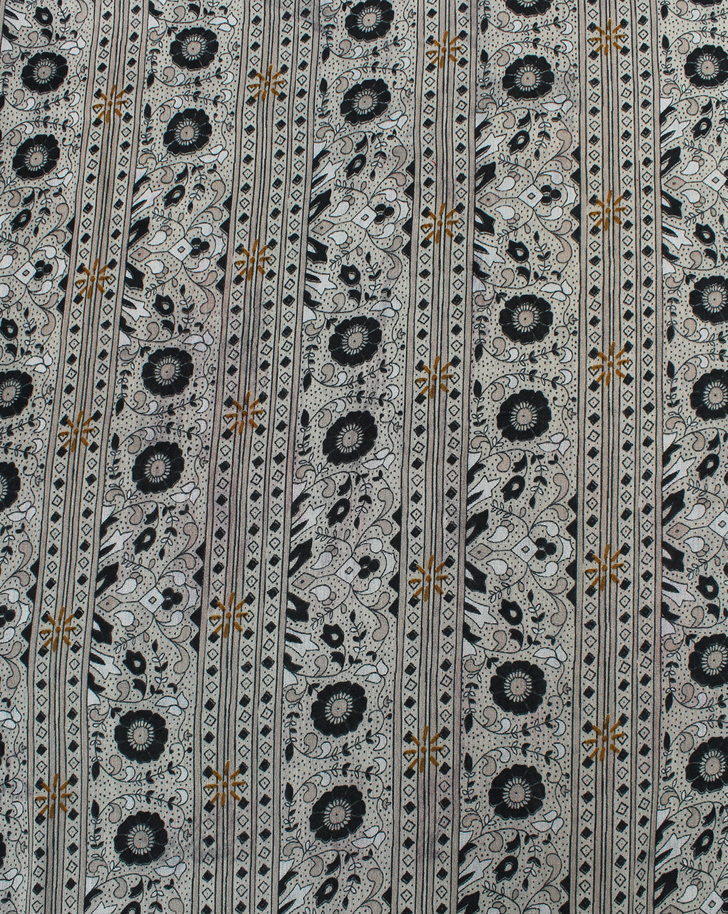 Grey  And Multicolor Paisley Design Rayon Crepe Fabric