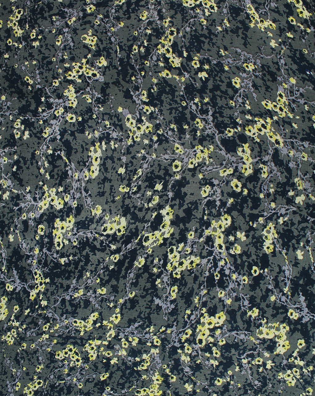 Grey  And Multicolor Floral Design Rayon Crepe Fabric