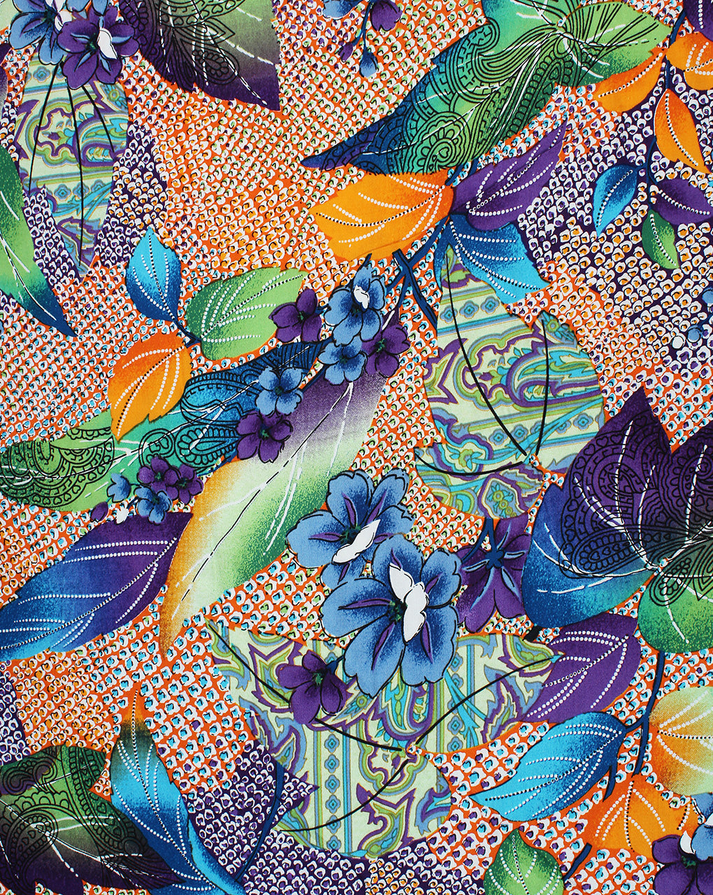 Multicolor Abstract Design Cotton Cambric Fabric