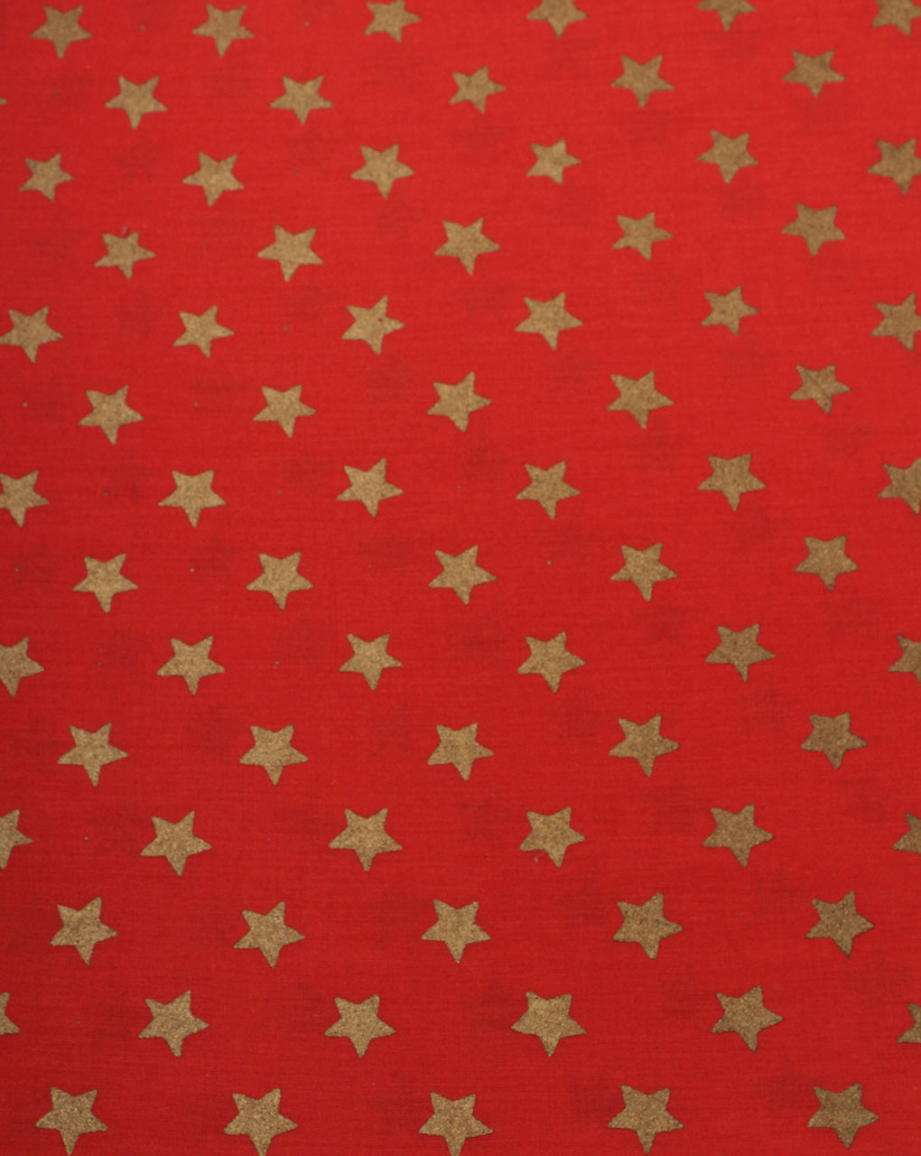 Red And Golden Star Printed Cotton Cambric Fabric
