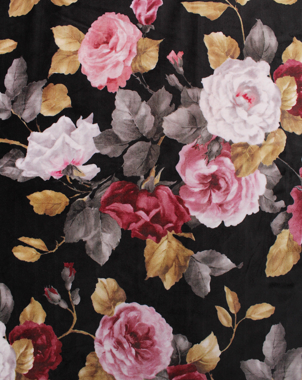 Multicolor Floral Print Velvet Fabric