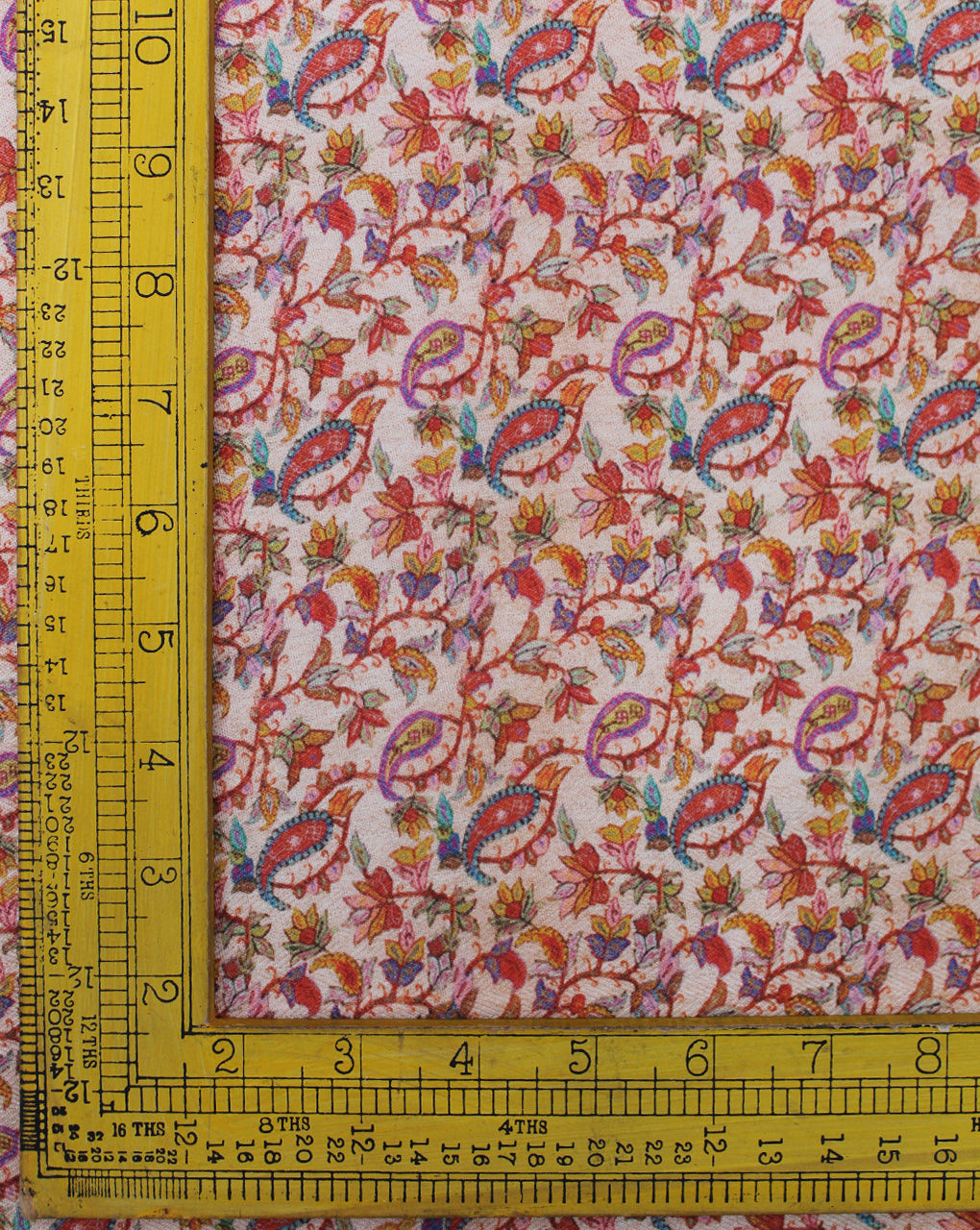 Beige Paisley Design Polyester Printed Fabric