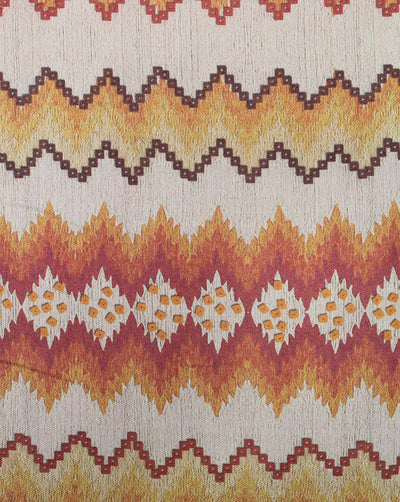Beige Abstract Design Polyester Printed Fabric