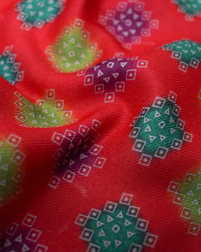 Orange Abstract Design Polyester Printed Fabric
