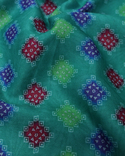 Green Abstract Design Polyester Printed Fabric