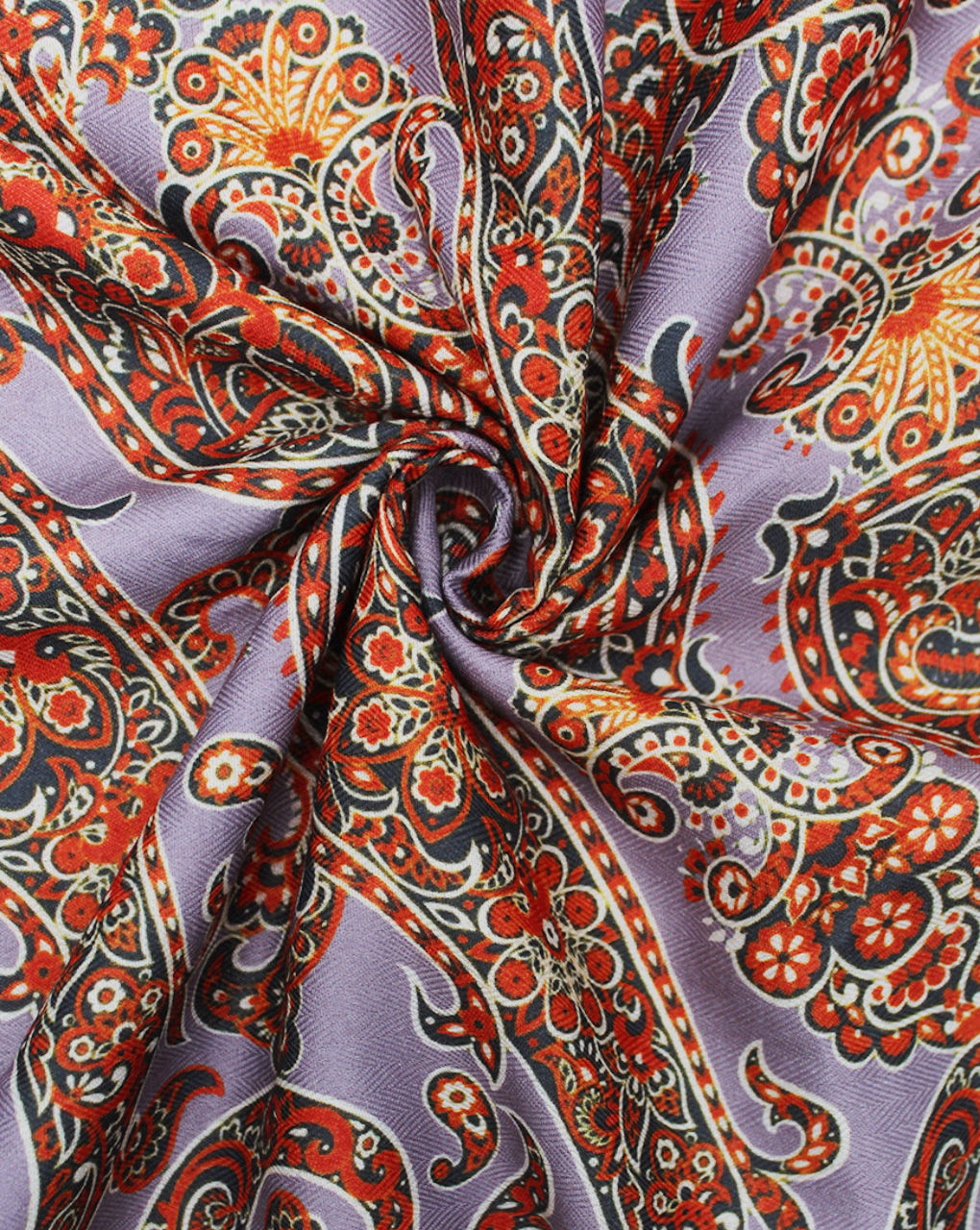 Purple Paisley Design Polyester Printed Fabric