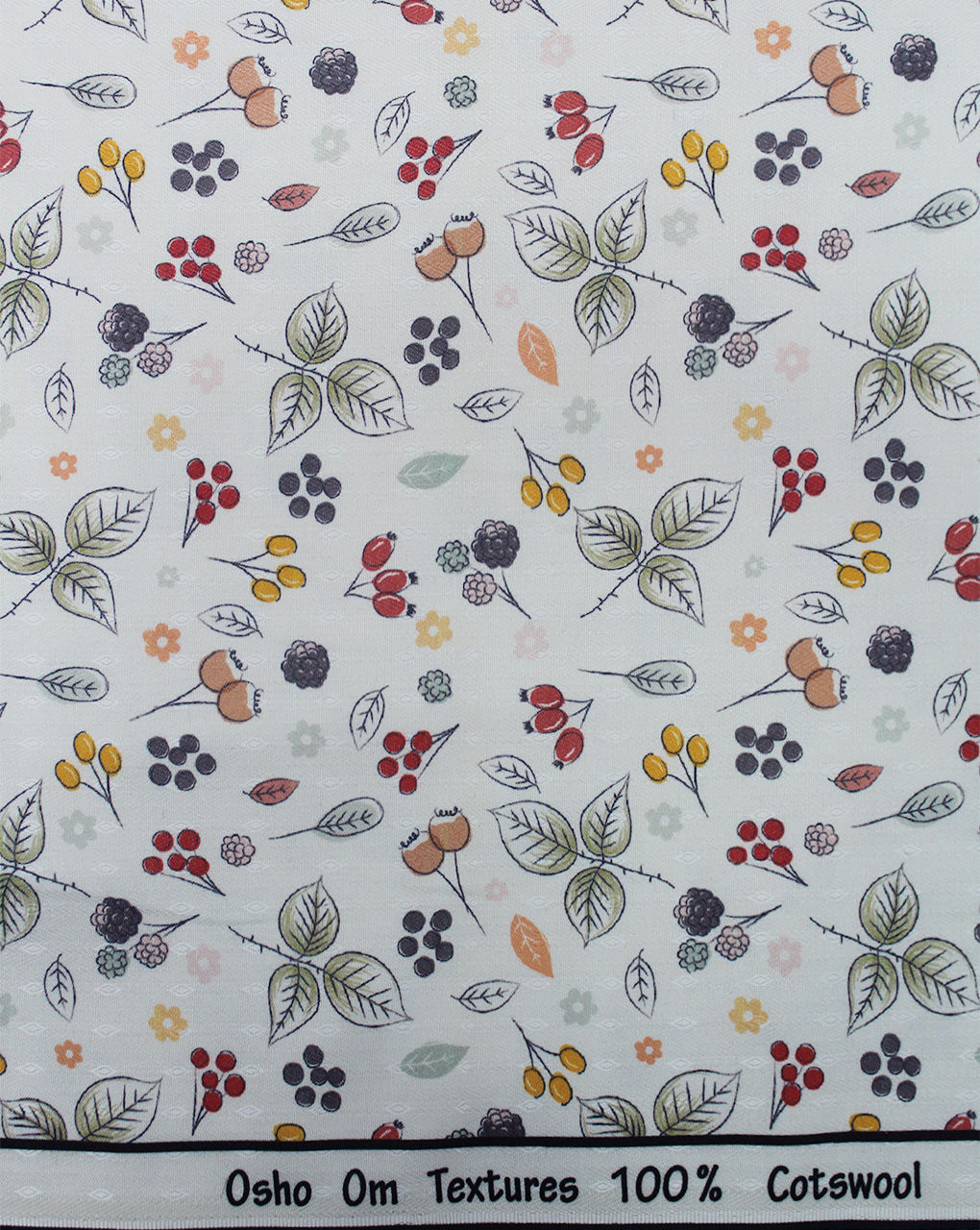 White Floral Design Polyester Printed Fabric