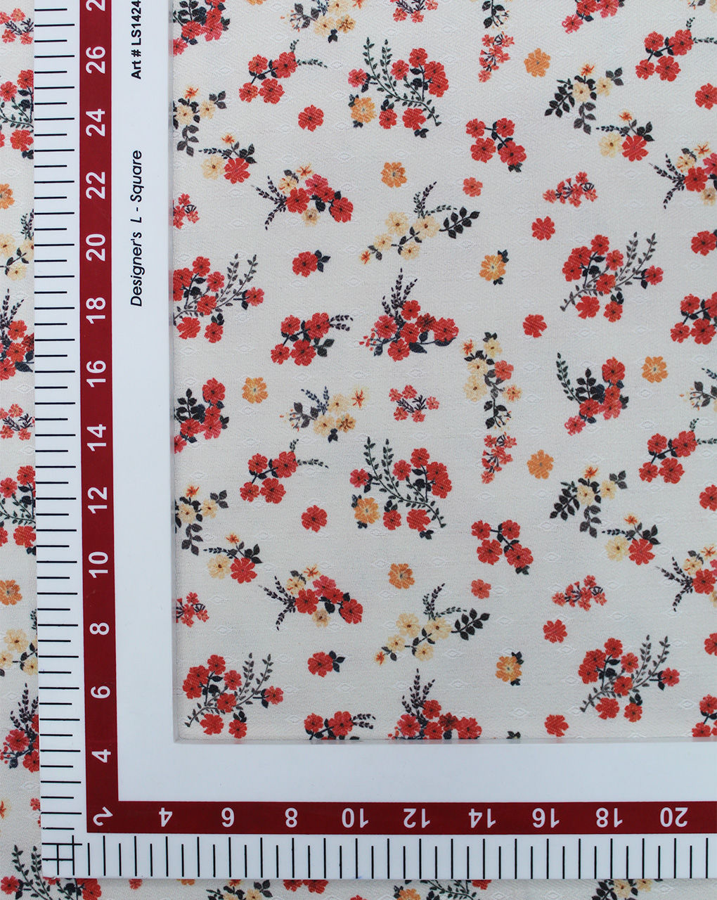 White Floral Design Polyester Printed Fabric