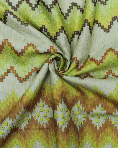 Light Green Abstract Design Polyester Printed Fabric