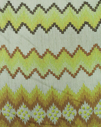 Light Green Abstract Design Polyester Printed Fabric