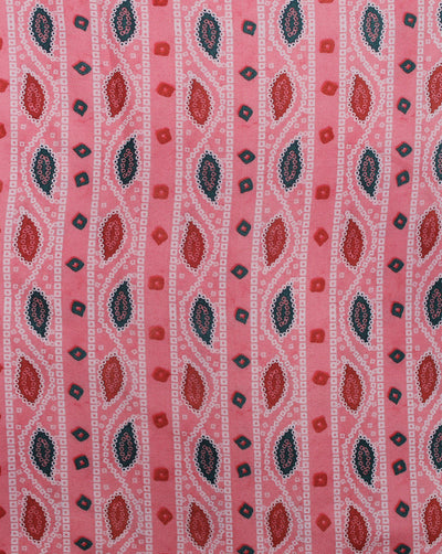Pink Paisley Design Polyester Printed Fabric