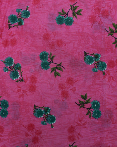 Pink Floral Design Cotton Printed Fabric