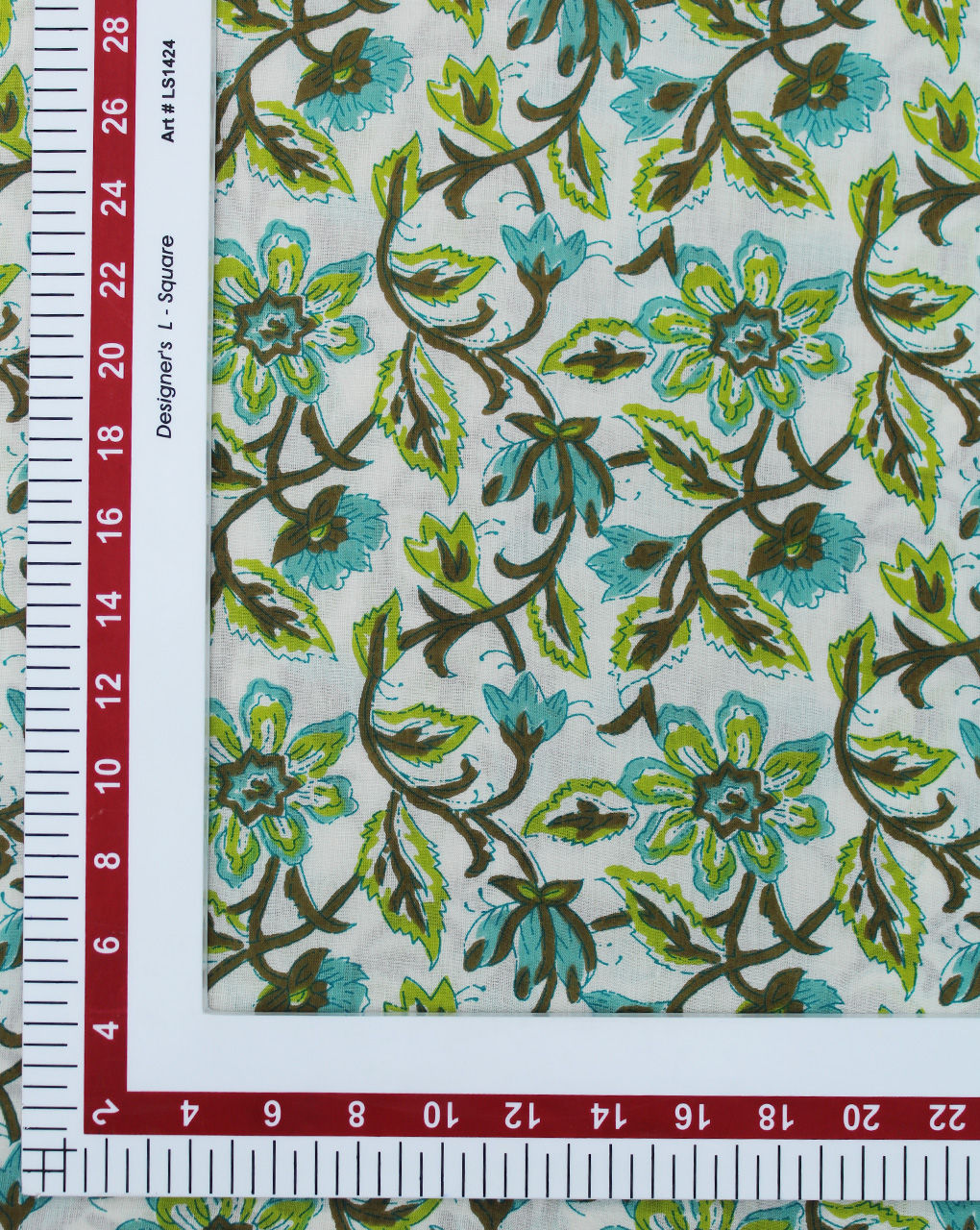 White Floral Design Cotton Printed Fabric