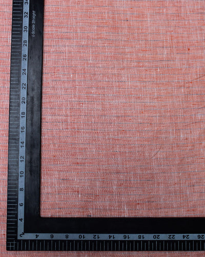 Orange Strips Design Yarn Dyed Linen Fabric