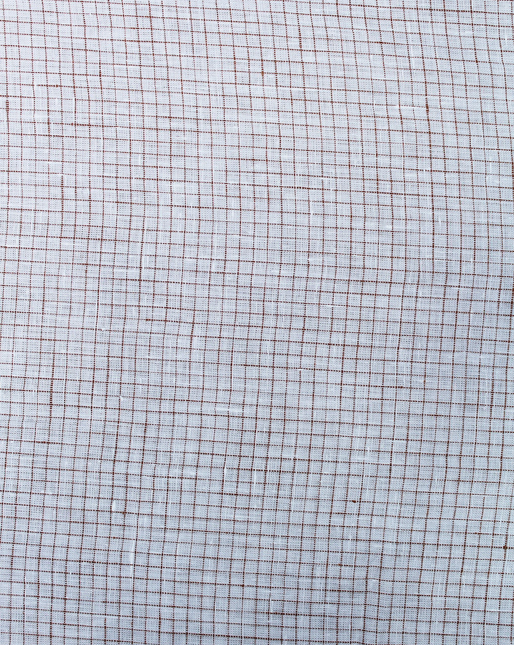 White Checks Design Yarn Dyed Linen Fabric