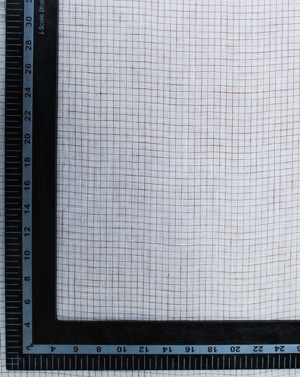 White Checks Design Yarn Dyed Linen Fabric