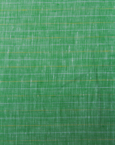 Light Green Strips Design Yarn Dyed Linen Fabric