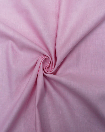 Baby Pink Plain Dyed Cotton Linen Shirting Fabric