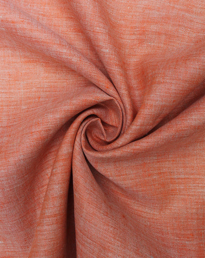 Orange Plain Yarn Dyed Linen Fabric