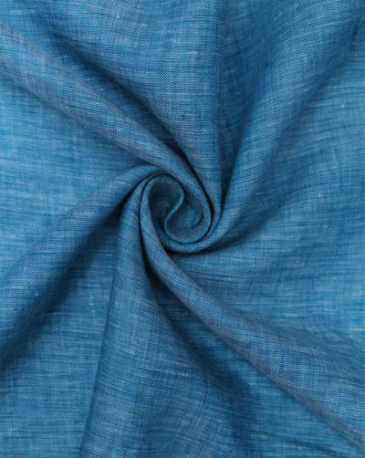 Sky Blue Plain Yarn Dyed Linen Fabric