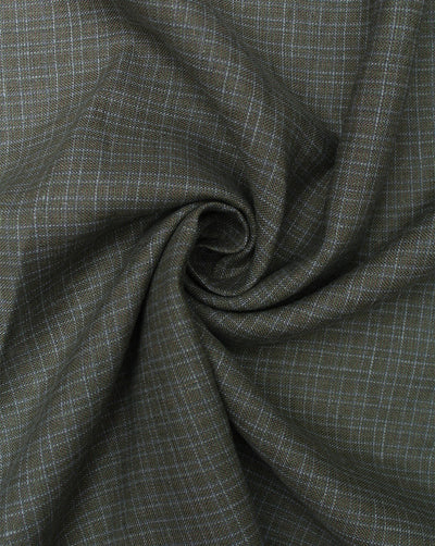 Mehndi Green Yarn Dyed Linen Chambray Suiting Fabric