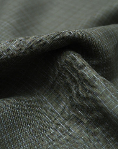 Mehndi Green Yarn Dyed Linen Chambray Suiting Fabric