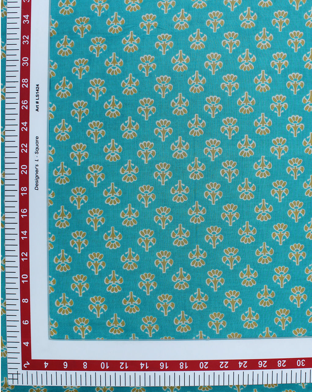 Sky Blue Floral Design Printed Cotton Fabric