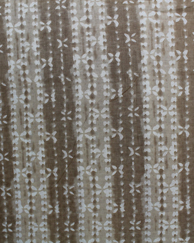 Beige Stripes Design Printed Cotton Fabric