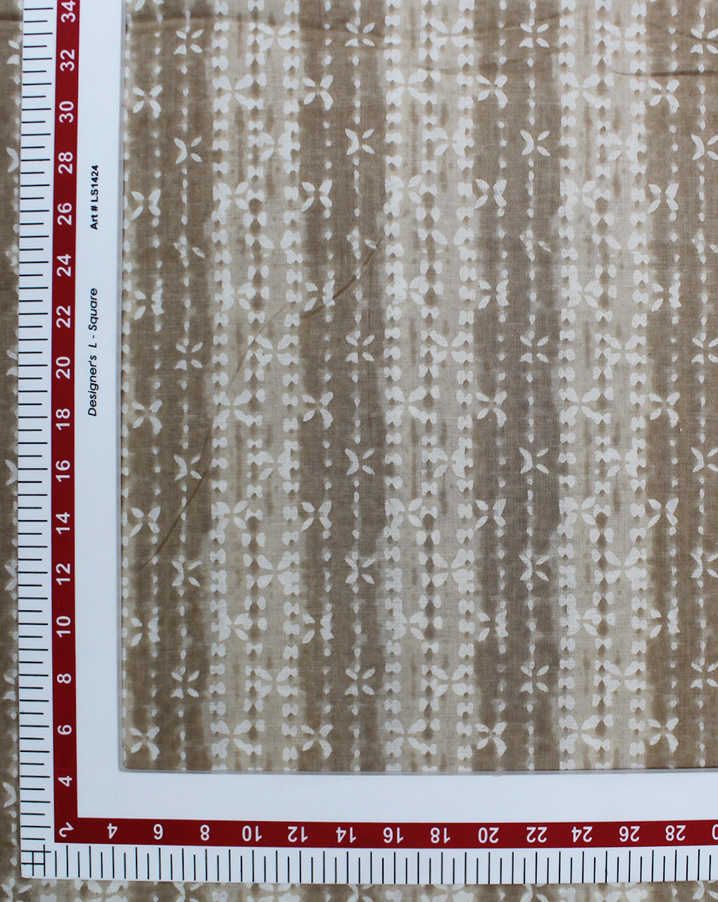 Beige Stripes Design Printed Cotton Fabric