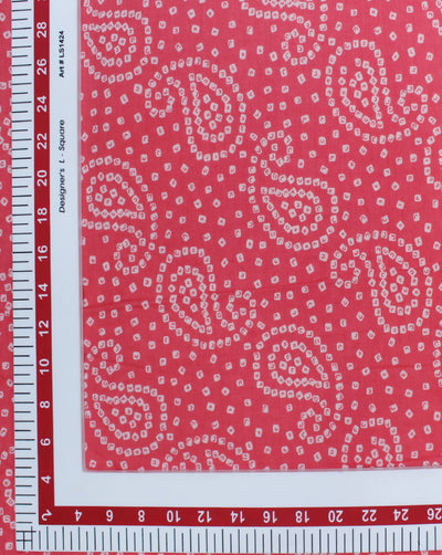 Pink Abstract Design Printed Cotton Fabric