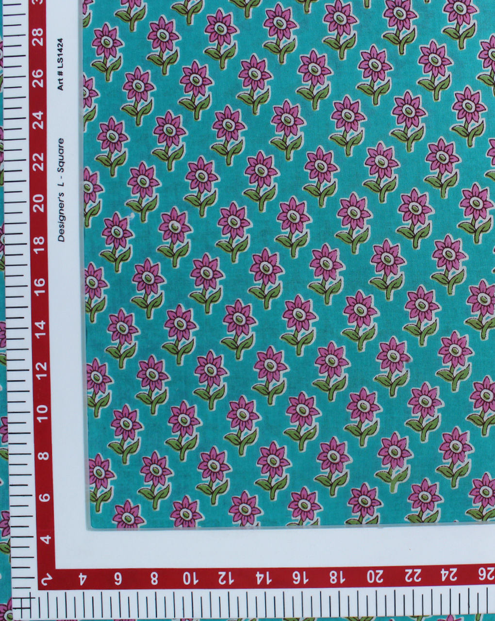 Green Floral Design Printed Cotton Fabric