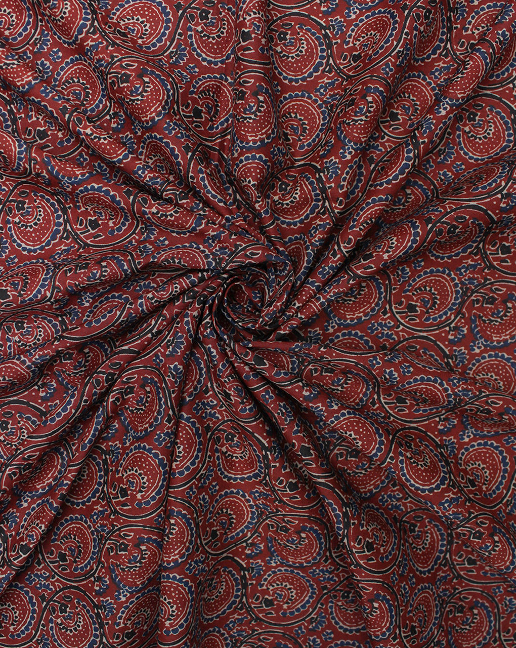 Maroon Abstract Design Printed Cotton Fabric