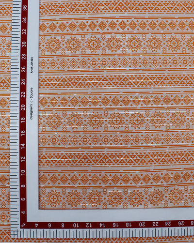 White Stripes Design Printed Cotton Fabric