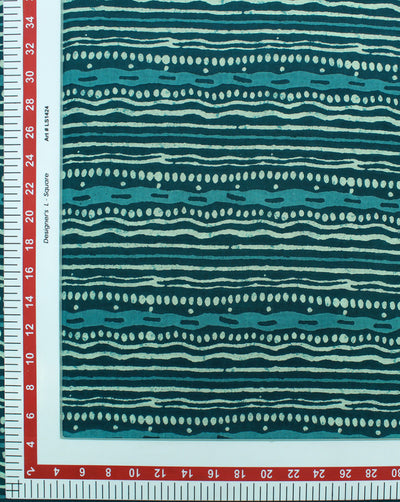 Multicolor Stripes Design Printed Cotton Fabric
