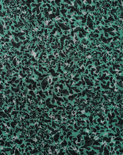 green Printed Georgette Fabric