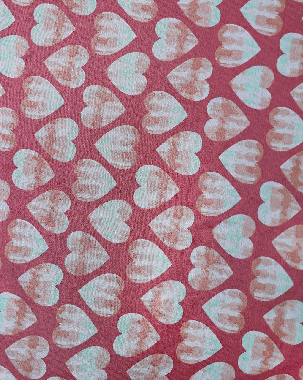 Heart Design Printed Georgette Fabric