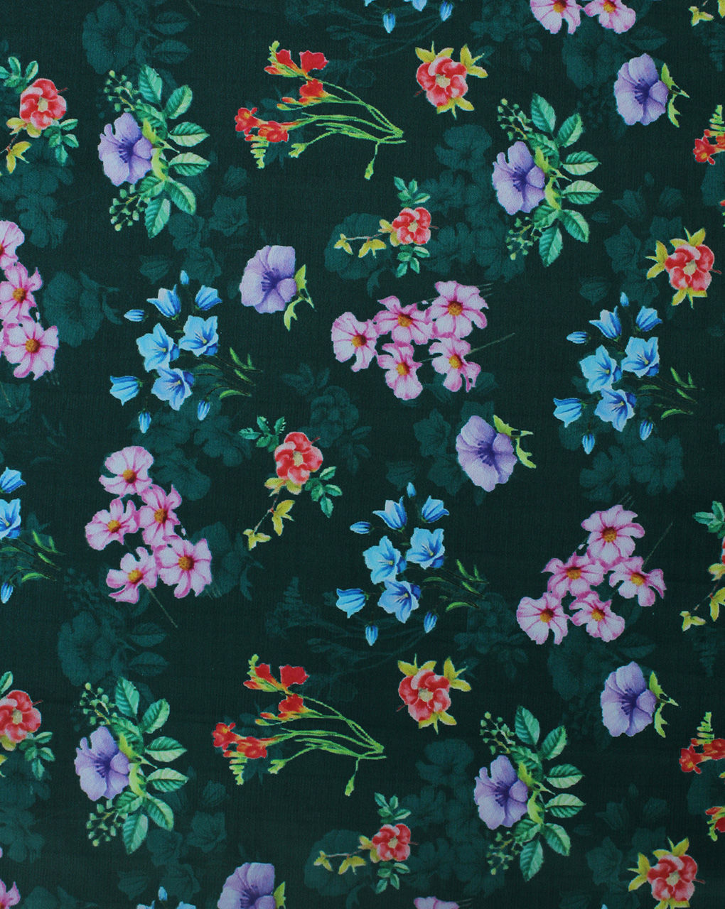 Multicolor Floral Design Polyester Digital Printed Satin Fabric