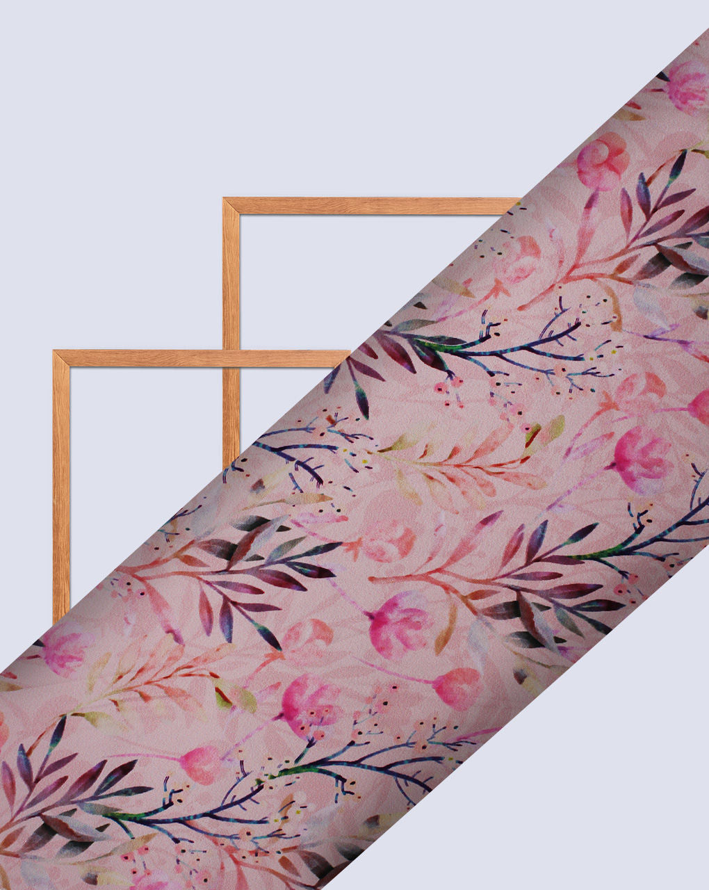 Multicolor Leaf Design Polyester Digital Printed Satin Fabric