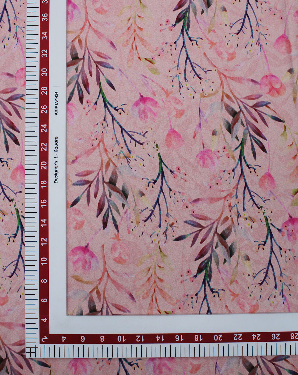 Multicolor Leaf Design Polyester Digital Printed Satin Fabric