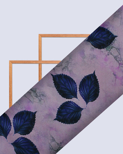 Multicolor Leaf Design Polyester Digital Printed Satin Fabric
