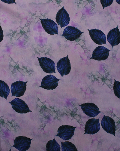 Multicolor Leaf Design Polyester Digital Printed Satin Fabric