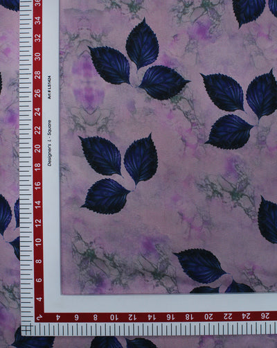 Multicolor Leaf Design Polyester Digital Printed Satin Fabric