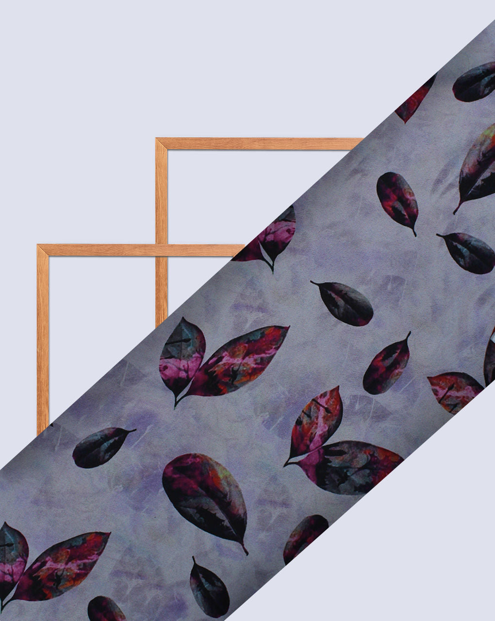 Multicolor Leaf Design Polyester Digital Printed Satin Fabric