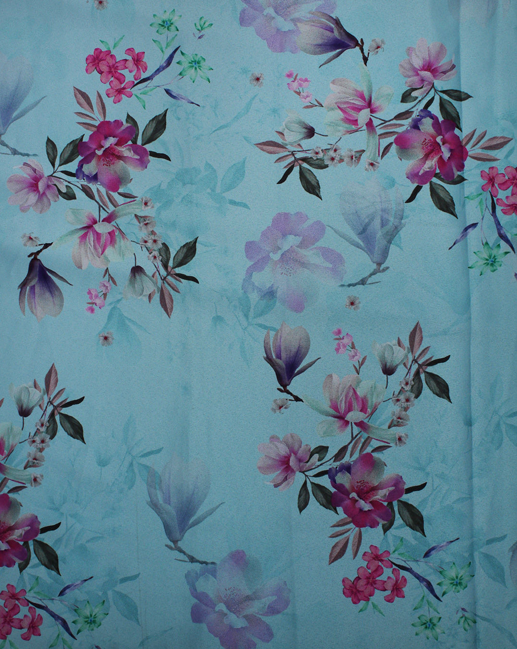 Multicolor Floral Design Polyester Digital Printed Satin Fabric