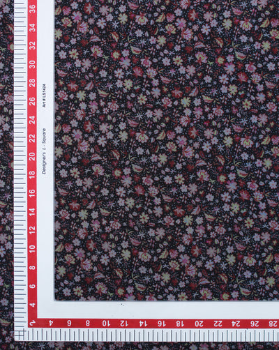 Multicolor Floral Design Glass Nylon Printed Fabric